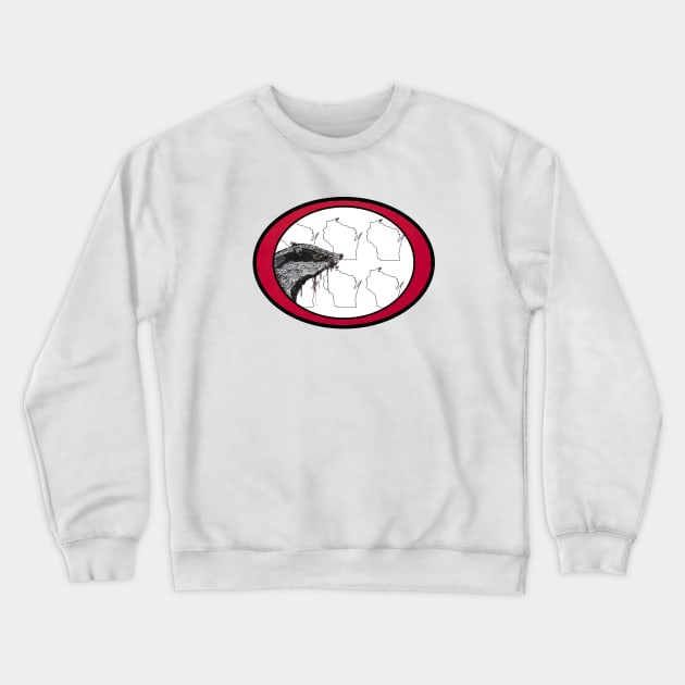 Badger  of Wisconsin State Crewneck Sweatshirt by KrissyK